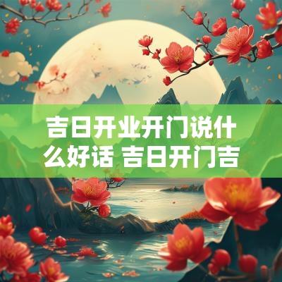 吉日开业开门说什么好话 吉日开门吉利话