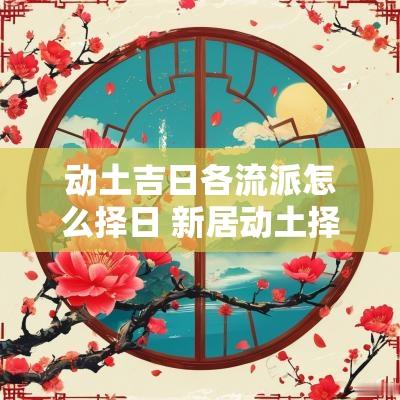 动土吉日各流派怎么择日 新居动土择日吉日有哪些 动土吉日各流派怎么择日 新居动土择日吉日有哪些