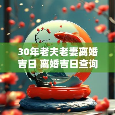 30年老夫老妻离婚吉日 离婚吉日查询