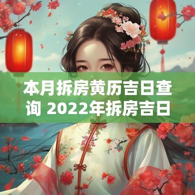 本月拆房黄历吉日查询 2025年拆房吉日查询一览表