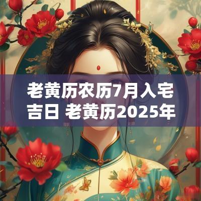 老黄历农历7月入宅吉日 老黄历2025年1月份入宅吉日