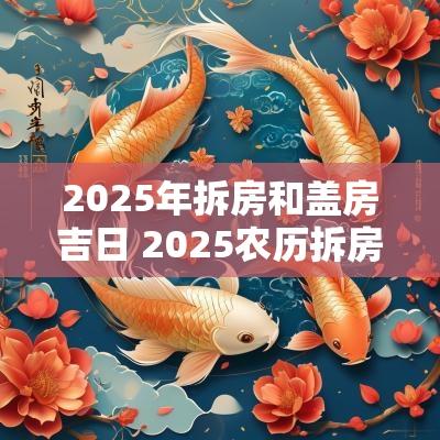 2025年拆房和盖房吉日 2025农历拆房建房什么日子好