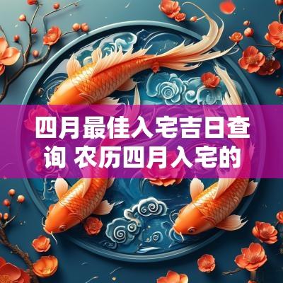 四月最佳入宅吉日查询 农历四月入宅的吉日
