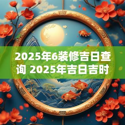 2025年6装修吉日查询 2025年吉日吉时大全表