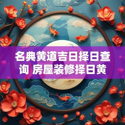 名典黄道吉日择日查询 房屋装修择日黄道吉日