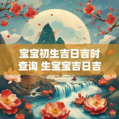 宝宝初生吉日吉时查询 生宝宝吉日吉时查询最新