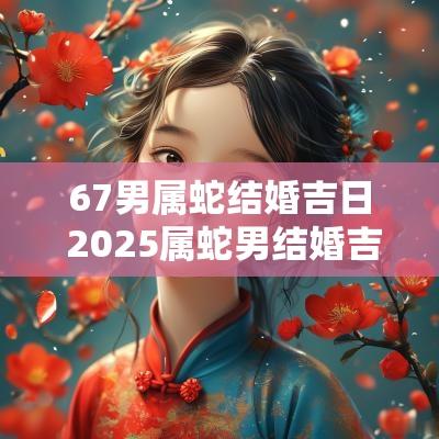 67男属蛇结婚吉日 2025属蛇男结婚吉日