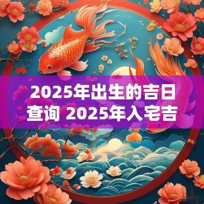 2025年出生的吉日查询 2025年入宅吉日老黄历
