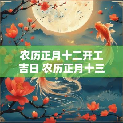 农历正月十二开工吉日 农历正月十三开工吉时