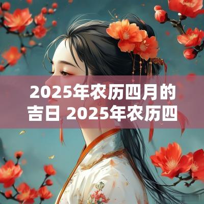 2025年农历四月的吉日 2025年农历四月结婚最佳日期