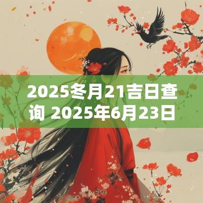 2025冬月21吉日查询 2025年6月23日吉日查询