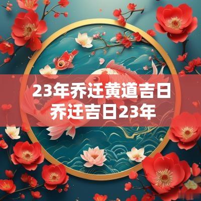 23年乔迁黄道吉日 乔迁吉日23年