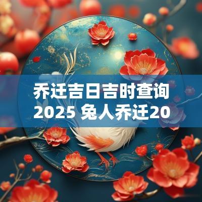 乔迁吉日吉时查询2025 兔人乔迁2025吉日