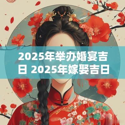 2025年举办婚宴吉日 2025年嫁娶吉日吉时