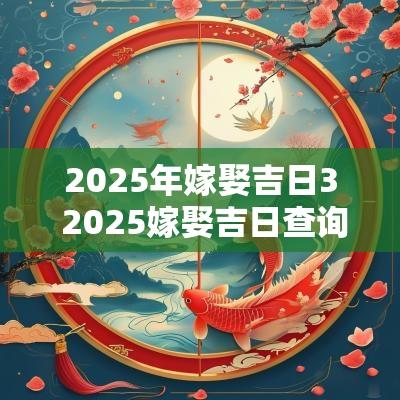 2025年嫁娶吉日3 2025嫁娶吉日查询