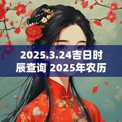 2025.3.24吉日时辰查询 2025年农历3月份吉日吉时