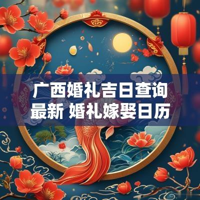 广西婚礼吉日查询最新 婚礼嫁娶日历