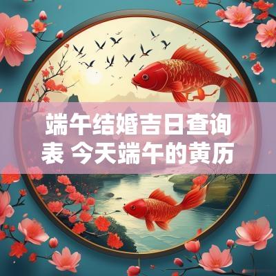 端午结婚吉日查询表 今天端午的黄历吉日查询