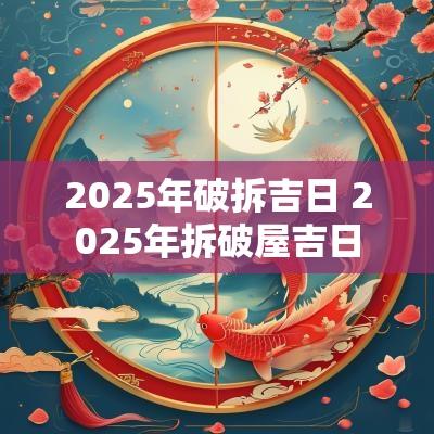 2025年破拆吉日 2025年拆破屋吉日