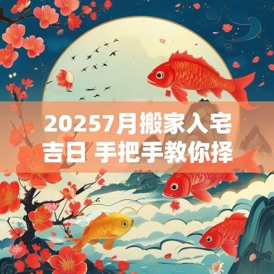 20257月搬家入宅吉日 手把手教你择入宅搬家吉日