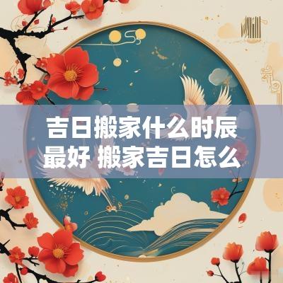 吉日搬家什么时辰最好 搬家吉日怎么选时辰最好呢