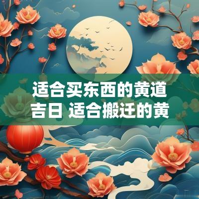 适合买东西的黄道吉日 适合搬迁的黄道吉日