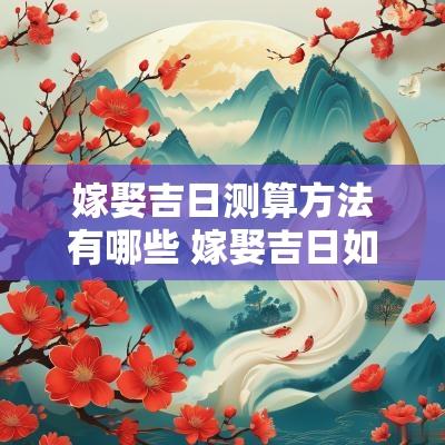 嫁娶吉日测算方法有哪些 嫁娶吉日如何择日