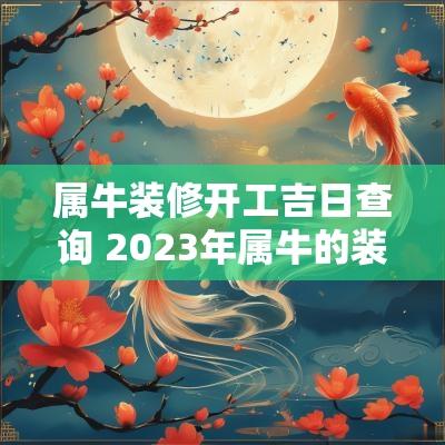 属牛装修开工吉日查询 2025年属牛的装修开工最佳日期