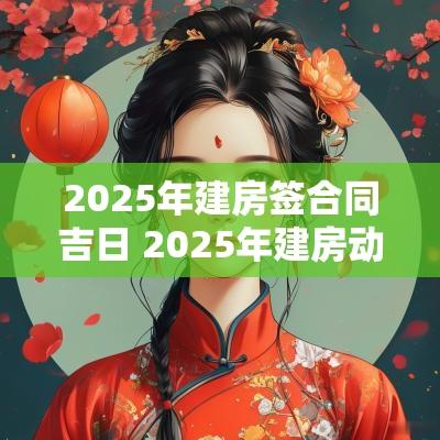2025年建房签合同吉日 2025年建房动工吉日