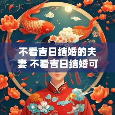 不看吉日结婚的夫妻 不看吉日结婚可以吗