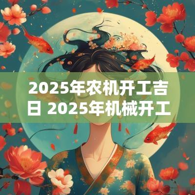 2025年农机开工吉日 2025年机械开工吉日
