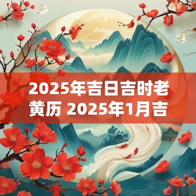 2025年吉日吉时老黄历 2025年1月吉日老黄历完整版
