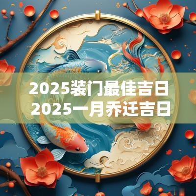 2025装门最佳吉日 2025一月乔迁吉日