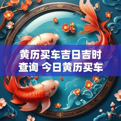 黄历买车吉日吉时查询 今日黄历买车吉日查询表
