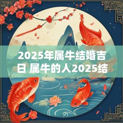 2025年属牛结婚吉日 属牛的人2025结婚吉日