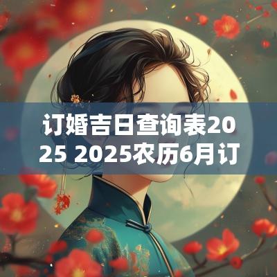 订婚吉日查询表2025 2025农历6月订婚吉日