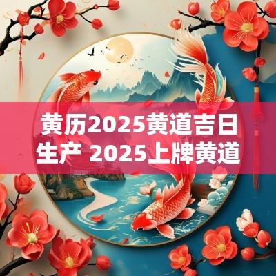 黄历2025黄道吉日生产 2025上牌黄道吉日吉时
