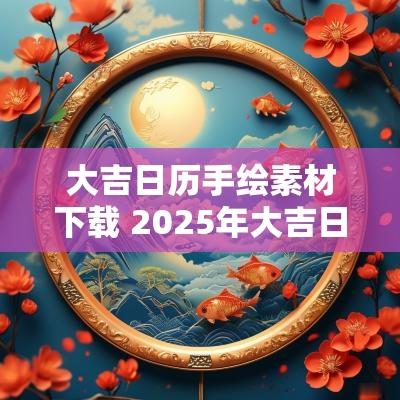 大吉日历手绘素材下载 2025年大吉日历