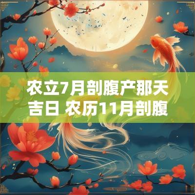 农立7月剖腹产那天吉日 农历11月剖腹产黄道吉日一览表