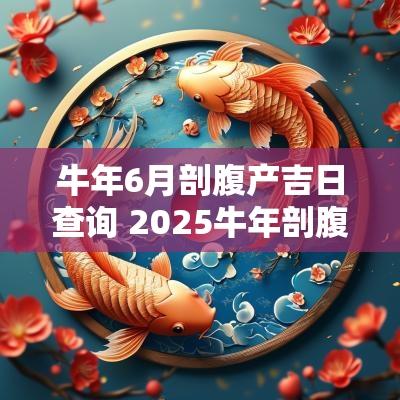 蛇年6月剖腹产吉日查询 2025蛇年剖腹产吉日