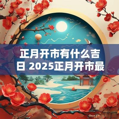 正月开市有什么吉日 2025正月开市最佳吉日
