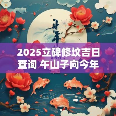 2025立碑修坟吉日查询 午山子向今年修坟立碑吉日