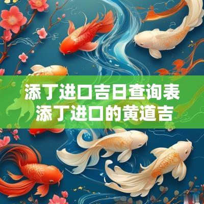 添丁进口吉日查询表 添丁进口的黄道吉日