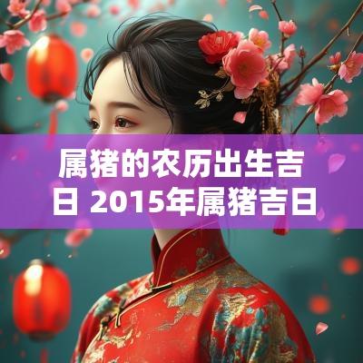 属猪的农历出生吉日 2015年属猪吉日