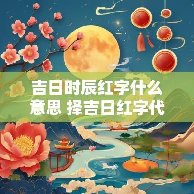 吉日时辰红字什么意思 择吉日红字代表什么