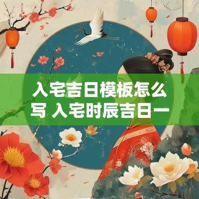 入宅吉日模板怎么写 入宅时辰吉日一览表