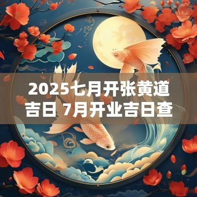 2025七月开张黄道吉日 7月开业吉日查询2025年吉时