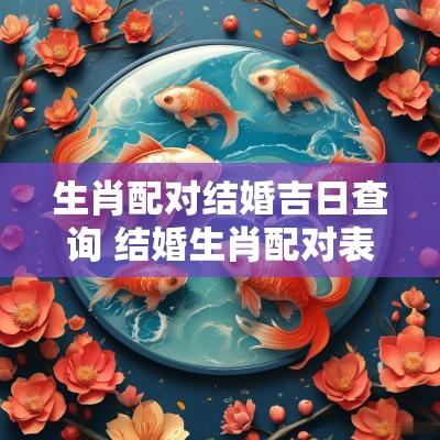 生肖配对结婚吉日查询 结婚生肖配对表