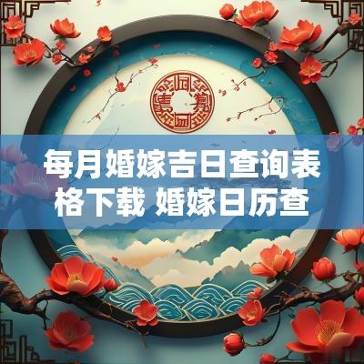 每月婚嫁吉日查询表格下载 婚嫁日历查询
