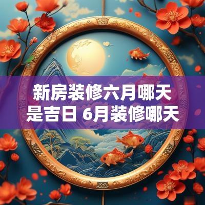 新房装修六月哪天是吉日 6月装修哪天是吉日